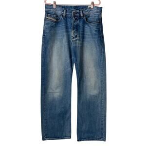 Diesel Jeans Mens 33x32 Blue Quratt Straight Leg Relaxed Denim Cotton Grunge Y2K